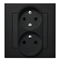 SONATA Double socket with phase invariance function black metallic