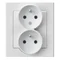 SONATA Double socket with phase invariance white