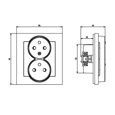 SONATA Double socket with phase invariance white