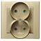 SONATA Double socket with shutters for current paths, champagne gold