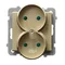 SONATA Double socket without a frame with shutters for current paths, champagne gold