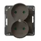 SONATA Double socket without a frame with shutters for current paths chocolate metallic