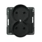 SONATA Double socket without frame black metallic