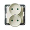 SONATA Double socket without frame with shutters for ecru current paths