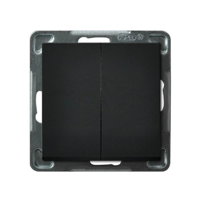 SONATA double stair switch, without frame black metallic