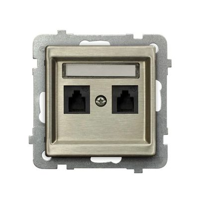 SONATA Double telephone socket, independent, new silver