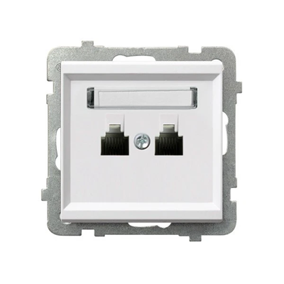 SONATA Double telephone socket white