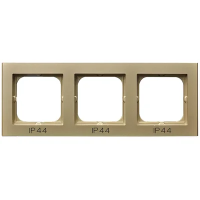SONATA Dreifachrahmen für IP44-Schalter, Champagnergold