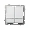 SONATA Dvouskupinový vypínač, svícen, s bílou základnou, bez rámečku