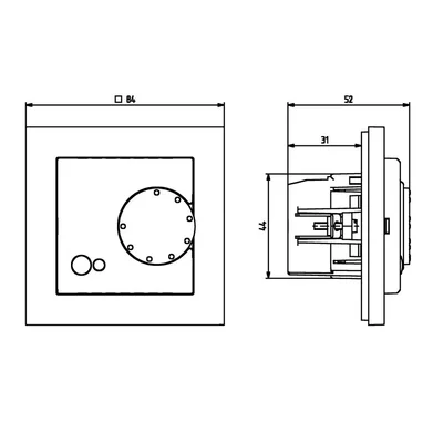 SONATA Ecru temperature controller, without a frame