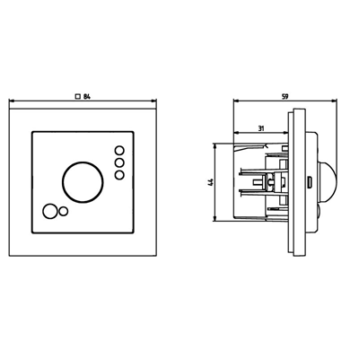 SONATA Electronic motion sensor, frameless black metallic