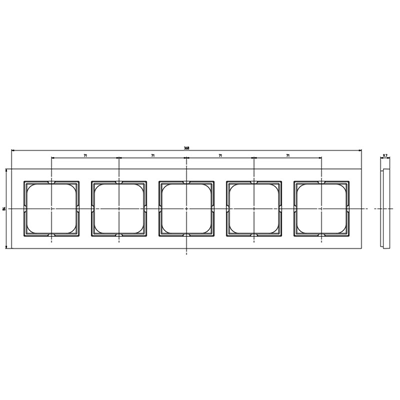 SONATA Five-gang frame for IP44 ecru switches