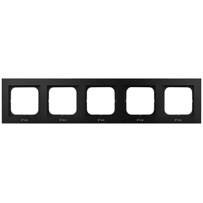 SONATA Five-gang frame for IP44 switches, black metallic