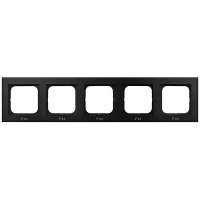 SONATA Five-gang frame for IP44 switches, black metallic