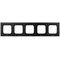 SONATA Five-gang frame for IP44 switches, black metallic