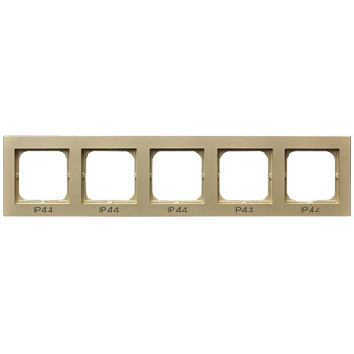 SONATA Five-gang frame for IP44 switches, champagne gold