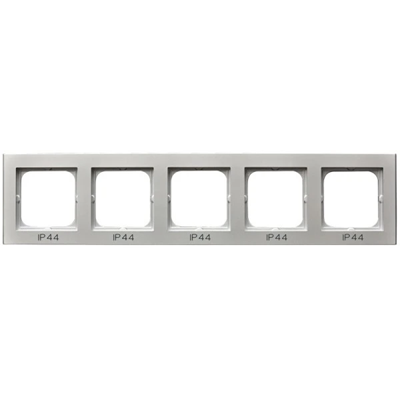 SONATA Five-gang frame for IP44 switches, matt silver