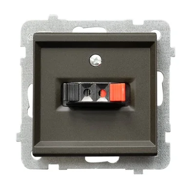 SONATA Gniazdo głośnikowe, pojedyncze czekoladowy metal