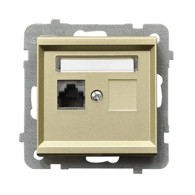 SONATA Gniazdo komputerowe, pojedyncze, kat. 5e szampański złoty