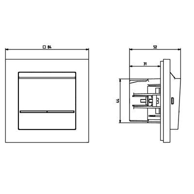 SONATA Hotel connector, frameless black metallic