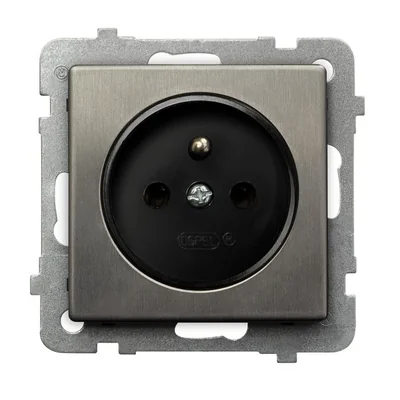 SONATA INOX STEEL Toma individual con puesta a tierra, acero inoxidable