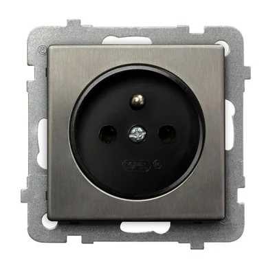 SONATA INOX STEEL Toma individual con puesta a tierra, acero inoxidable