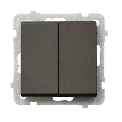 SONATA Łącznik podwójny schodowy, bez ramki czekoladowy metal