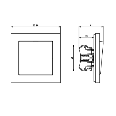 SONATA "Light" closing switch black metallic, without frame