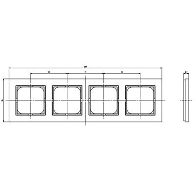 SONATA Marco cuádruple para interruptores IP44, blanco