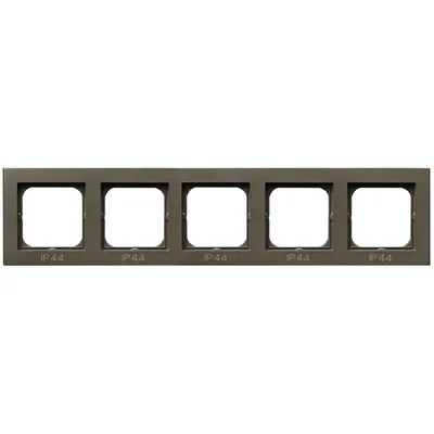 SONATA Marco de cinco elementos para interruptores IP44, metal chocolate