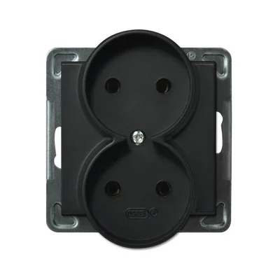 SONATA Presa doppia senza cornice, nero metallizzato
