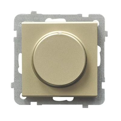 SONATA Push-turn dimmer for incandescent and other loads, champagne gold, without frame