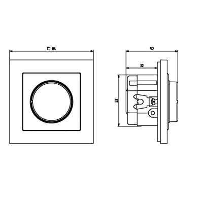 SONATA Push/turn dimmer for incandescent and glow load, black metallic, without frame