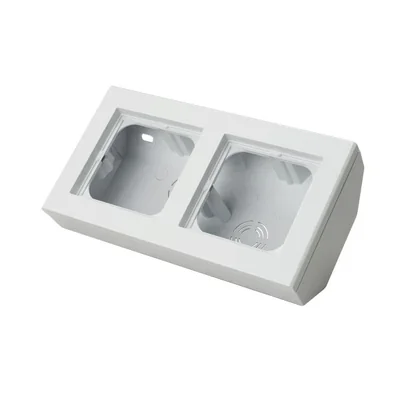 SONATA Puszka narożna podwójna wyposażona w ramkę biała