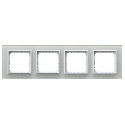 SONATA Quadruple white glass frame