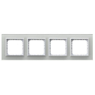 SONATA Quadruple white glass frame