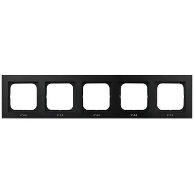 SONATA Ramka pięciokrotna do łączników IP44 czarny metalik