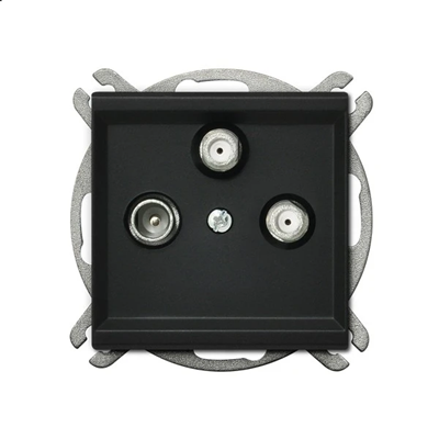 SONATA RTV-SAT socket with two SAT outputs black metallic