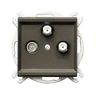 SONATA RTV-SAT socket with two SAT outputs chocolate metal