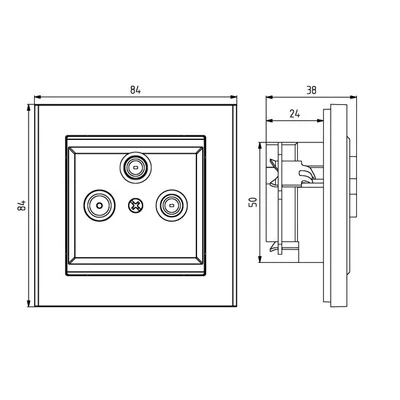 SONATA RTV-SAT socket with two SAT outputs white