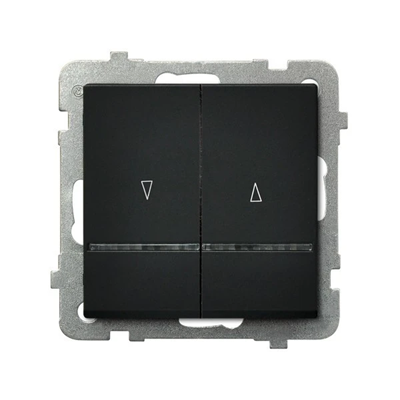 SONATA Shutter switch with backlight black metallic, without frame