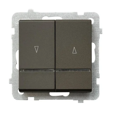 SONATA Shutter switch with backlight chocolate metal, without frame