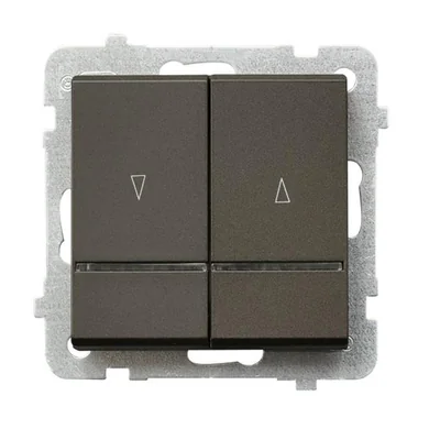 SONATA Shutter switch with backlight chocolate metal, without frame