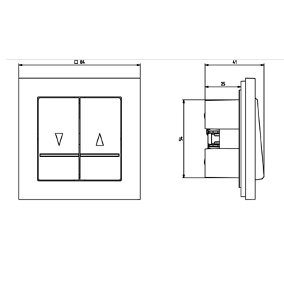 SONATA Shutter switch with backlight white, without frame
