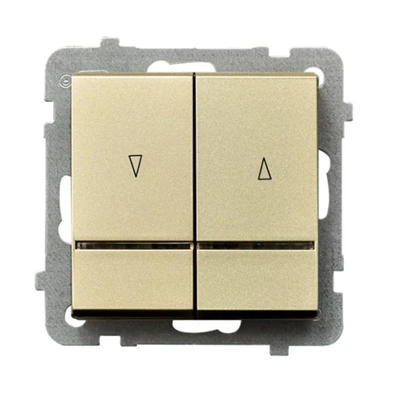 SONATA Shutter switch with blue backlight and mechanical interlock, champagne gold