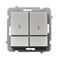 SONATA Shutter switch with blue backlight and mechanical interlock, matt silver