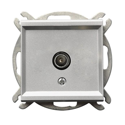 SONATA Single antenna socket type F silver matt