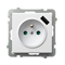 SONATA Single earthed socket with shutters for current paths, with USB charger white