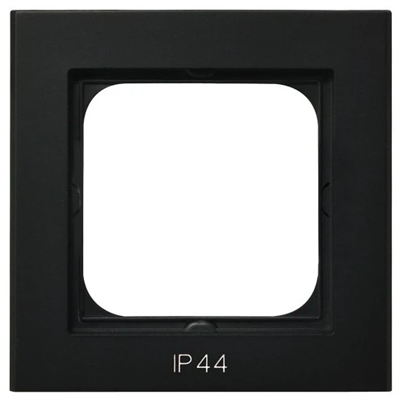 SONATA Single frame for IP44 switches, black metallic