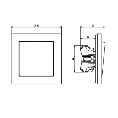 SONATA Single-pole black metallic switch, without frame